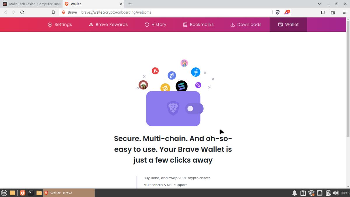 Brave Wallet Screenshot Linux Web Browsers