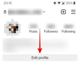 Hide Instagram Mobile Edit Profile