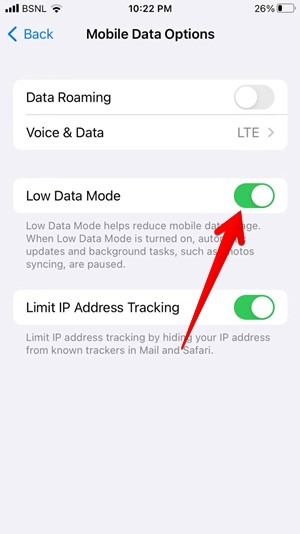 Iphone Mobile Data Low Power