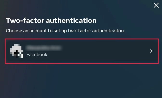 Clicking Facebook account name in Facebook settings.