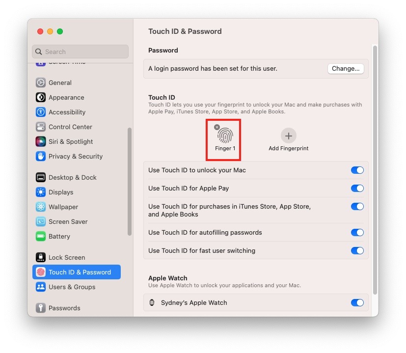 Macos Touchid Remove