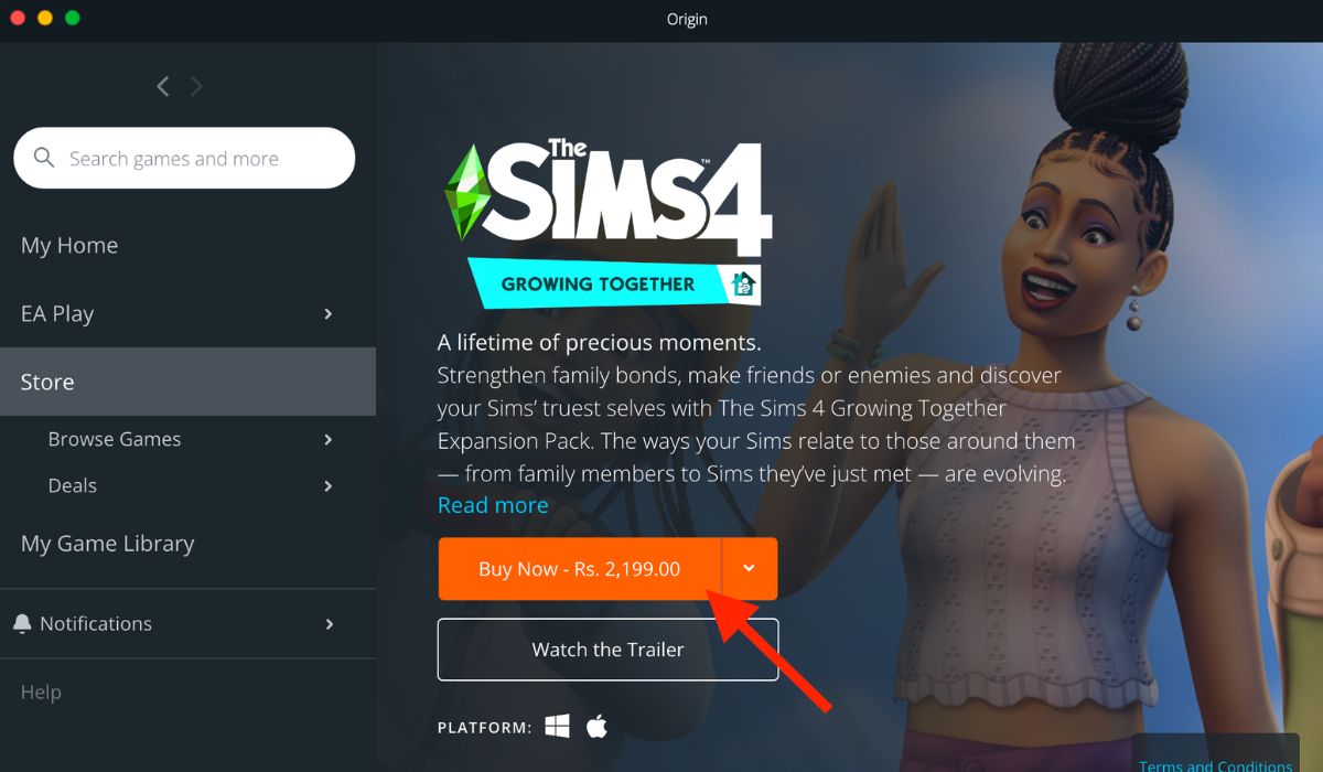 Origin Buy Sims4