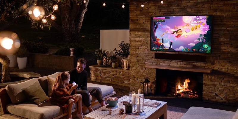 Samsung Terrace Outdoor TV on Covered Patio