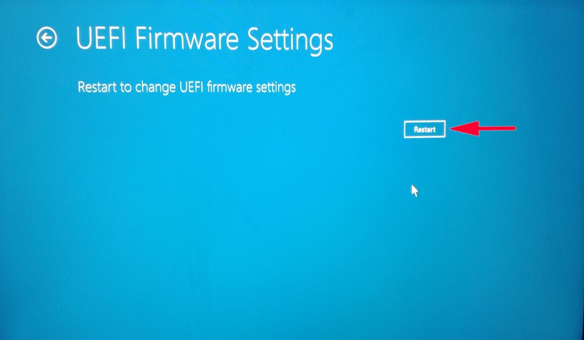 Clicking "Restart" button in UEFI Firmware Settings. 