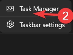 Right Click On Taskbar And Open Task Manager