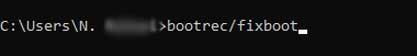 Typing "bootrec/fixboot" in Terminal app. 
