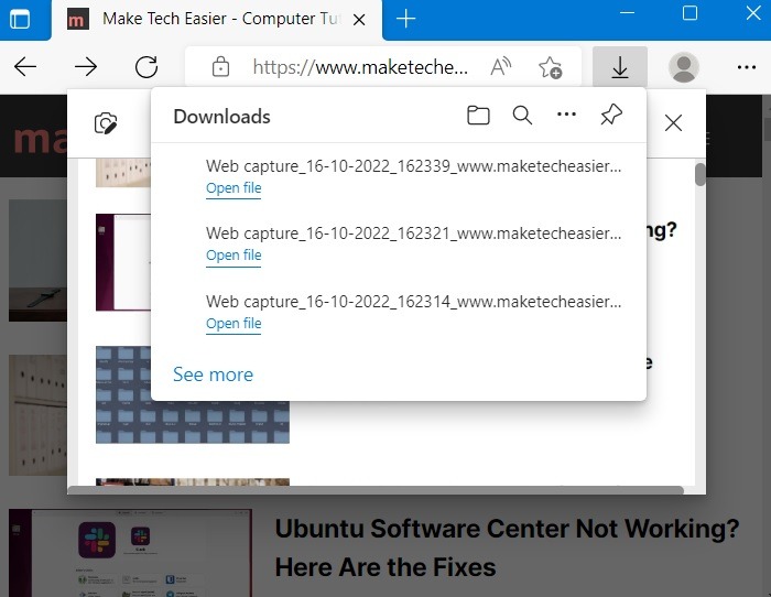 Scrolling Screenshots Windows Microsoft Edge Downloads Share