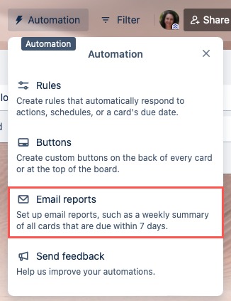 Email Reports automation
