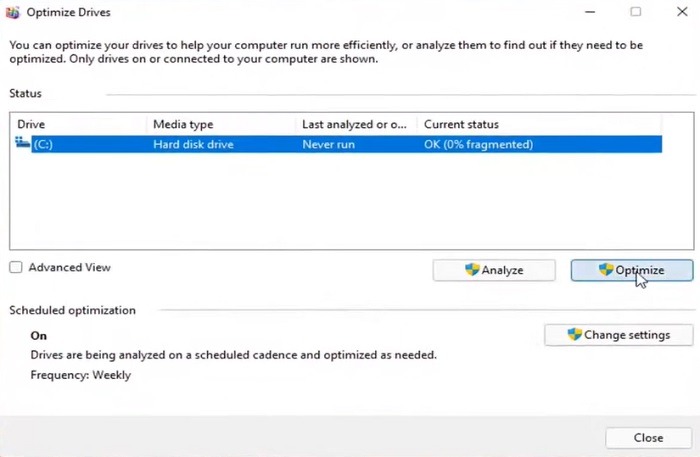 Ways To Check Hard Disk Health In Windows 11 Defrag Optimize