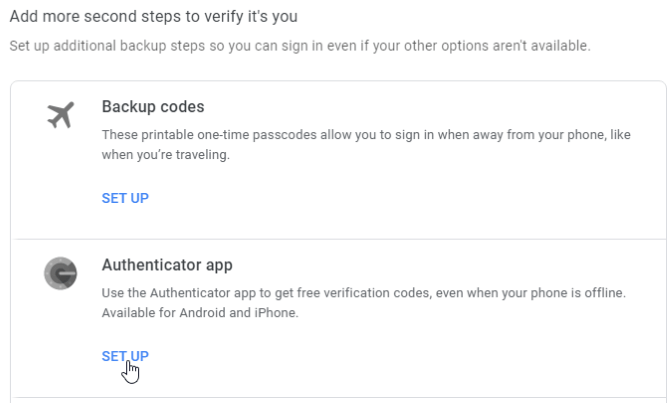 Google Authenticator Code Setup