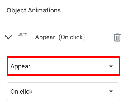 Object Animation Options
